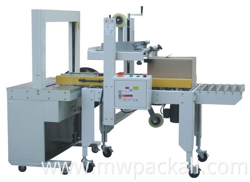 Semi Automatic Case Top Bottom Sealing Machine Carton Tape Sealer Box Taping Sealing Machine